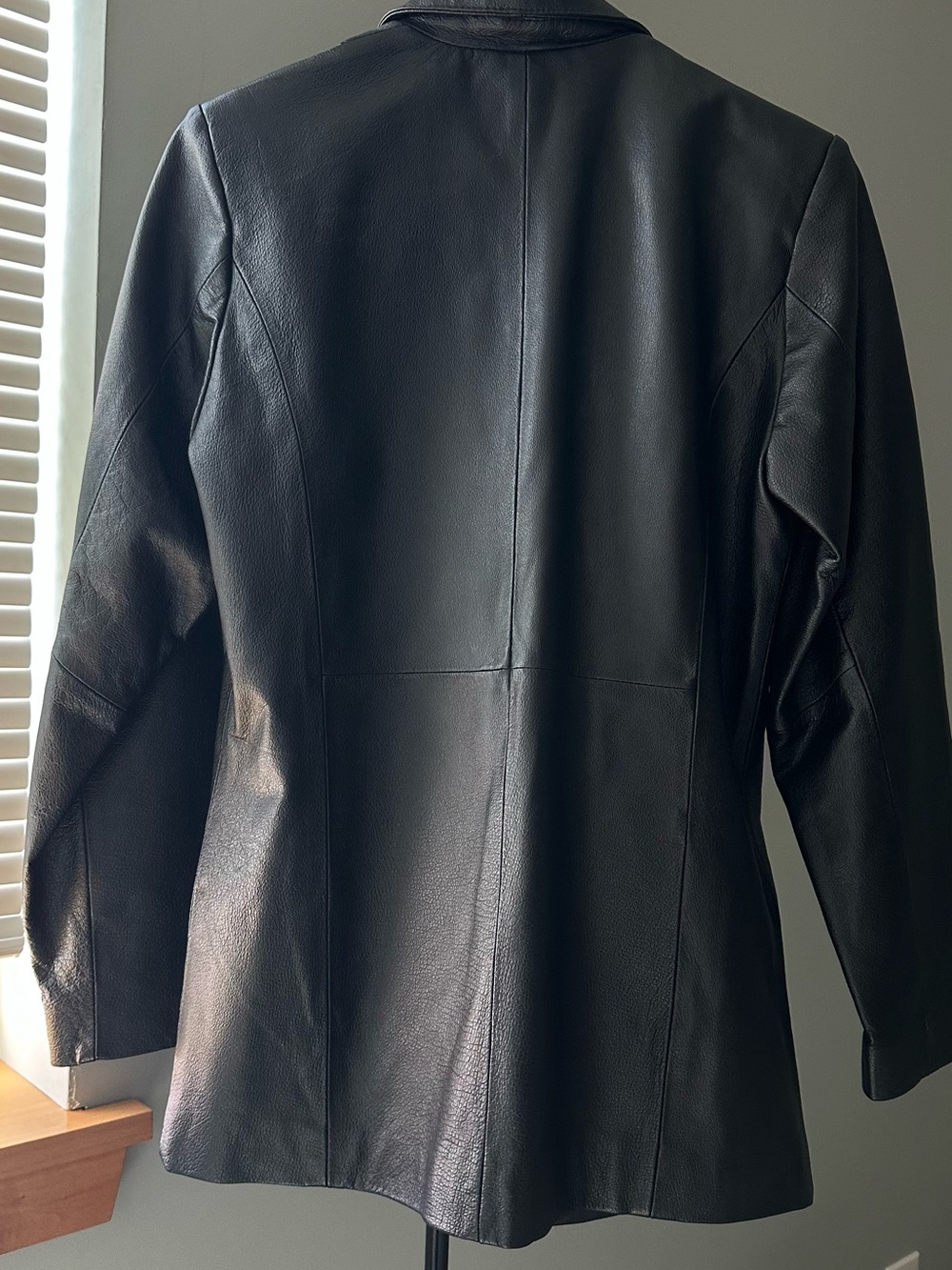 Harbor Bay Black Leather Pea Coat - Picture 2 of 3